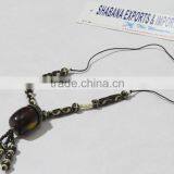 Handmade Bone Horn Charm Necklace Tribal Art Beaded Jewelry thumbnail-3
