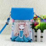 Wholesale pu Lovely Cartoon Girl Mini Crossbody Cell Phone Bag thumbnail-5