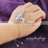 Novel gold jewelry design bracelet with ring for girls