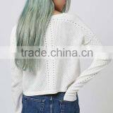 2016 Women Mixed Pointelle Crop HSS3026 thumbnail-4