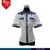 Latest Fashion Short Sleeve Dress Shirt White Shirts for Women thumbnail-1