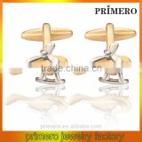PRIMERO 2015 fashion jewelry aeroplane cufflinks Creative metal cufflinks Gold & silver plated aircraft cufflinks