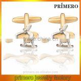 PRIMERO 2015 Fashion Jewelry Aeroplane Cufflinks Creative Metal Cufflinks Gold & Silver Plated Aircraft Cufflinks