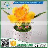 2016 Wholesale Multicolor Latex Artificial PU Flowers Narcissus bonsai Real Touch Bouquet Wedding Bridal Decor Display Flower