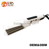 Good quality LCD display flat iron tourmaline titanium crystal chinese hair straightener with teeth 005