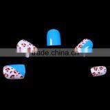 Summer Blue Acrylic Party Use Half Leopard Design Wide Fingernail Artificial Nails Tips