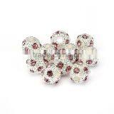 Top Quality 8mm Light Amethyst Color Metal Style #2 Caystal Rhiestone Ball Shape Shape Spacer Silver Plated 10pcs Per Bag thumbnail-1