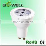 Gu10 5w LED Spot Bulb Lighting, 175-250V 3030SMD 5pcs 50*H54mm Aluminum+plastic LED Spot Lamps