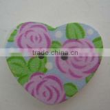 2013 natural wooden button heart