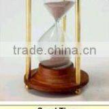 Sand Timer Wooden Base With Brass Rods 5 Minutes thumbnail-1