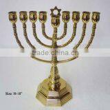 Menorah Judaica Candelabra, Handicraft Candelabra, Brass Candelabra thumbnail-1