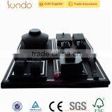 Pu Leather Wrapped Wooden Black Jewelry Display Stand