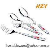 Teaspoon Set With Rose Pattern Handle