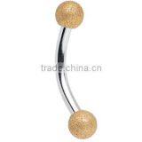 Sandblasted Curved Eyebrow Ring thumbnail-1