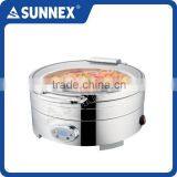 SUNNEX 2016 New Design High Quality Stainless Steel Full Size 13.5Ltr. Big Glass Window Lid Buffet Electric Chafing Dish thumbnail-6