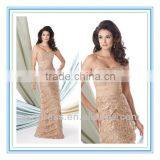 Strapless Sequin Lace and Chiffon Slim A-line Dress With Softly Curved Neckline Mother of the Bride Dress(MOMO-3042) Quality Choice thumbnail-1