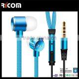 Best price Shoelace design rope cable earphone with Metal case and Microphone--EO3031B