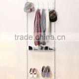 High Quality DIY Metal Double Slotted Wall Upright Closet and Hanging thumbnail-2