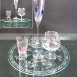 Dia 30.5cm Cherry Turntable Footed Round Tempered Glass Cake Plate