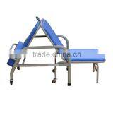 Steel Fold Out Medical Care Bed Chair With Wheels thumbnail-5