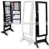 Simple Elegant Wooden Mirrored Jewelry Cabinet With Storage thumbnail-1