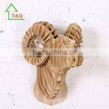 Wood Argali Animal Head 3D Wall Home Hotel Lobby Wall Decor thumbnail-1