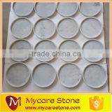 Carrara white 20x20cm Round tray marble serving tray