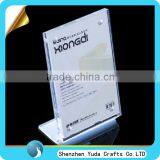 Cheap Custom Unique Slant L Shape Acrylic Sign Holder Desk Label Magnetic Label Holders for Office