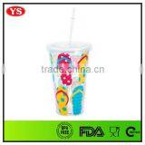 16oz Bpa Free Double Wall Photo Insert Acrylic Tumbler With Straw thumbnail-2