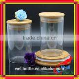 Glassbottle With Wood Cap Glass Food 950ml Storage Container With Cork Wood Lid for Food thumbnail-6