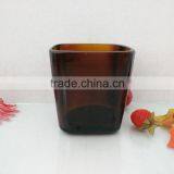 Candle Glass Jar, Dark Amber, Black or White thumbnail-5