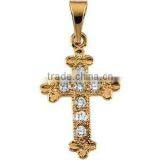 Gold Plated Jeweled Cross Pendant Jewelry thumbnail-1