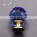 Light Blue Old Fashion Brass Metal Cabinet Handles Kitchen Glass Knobs thumbnail-6