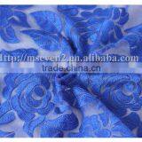Applique Blue Rose Embroidery Tulle Lace Fabric Chemical Mesh Guipure Dress Fabric thumbnail-2