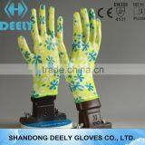 13Gauge Transparent Nitrile Fully Coated Gloves With Printing Liner for Garden thumbnail-4