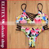2017 Newest Halter Green Leaves Print Sexy Micro Bikini CK371 thumbnail-3