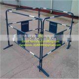 Bule Powder Coating Crowd Control Barrier With LOGO Traffic Barrier Reflective Tape