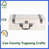 2 Bottle Wooden Wine Boxes Handmade Natural Pine Wood Wine Travel Storage Box thumbnail-5