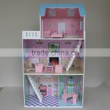 children toys new 2016 design mother garden wooden house toys Strawberry pink double floor simulation Dollhouse