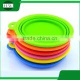 Folding Portable Colorful Travel Silicone Telescopic Pet Eat Drink Food and Water Bowl Cup Collapsible Accordion Foldable thumbnail-4
