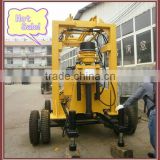 Hot sale!!! deep water well drilling rigs with wheel chassis device