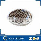 Dark , Light Emperador Marble Mosaic Sink thumbnail-1