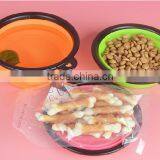 2017 Hot Portable Collapsible Silicone Pet Bowls Dog Bowls Feeding Dog Dishes thumbnail-3