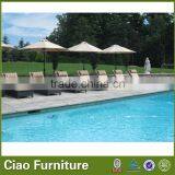 Outdoor Sun Lounger Wicker Lounge Furniture Beach Bed thumbnail-1