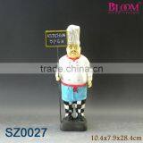 Famous Restaurant Decor Resin Cooking Chef Figurines With Sign thumbnail-1