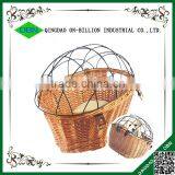 Handicraft woven wicker bike front basket