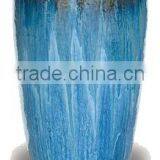 Two-tone Ceramic Floor Vase, Blue Grey thumbnail-1
