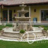 Outdoor Garden Decoration Stone Carving Marble Horse Water Fountain thumbnail-3