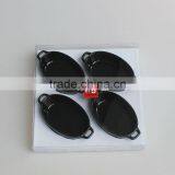 Set of 4 Mini Oval Dinner Set Black Color,ceramic Small Bakeware thumbnail-1