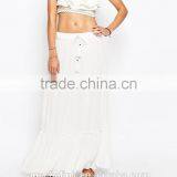 Personalized White Long Maxi Boho Skirt Models Competitive Price thumbnail-2